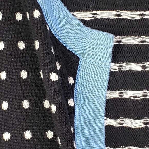 Talbots Cardigan Sweater Polka Dot Long Sleeve Blue LS Open Front Plus Size 1X - Picture 4 of 8